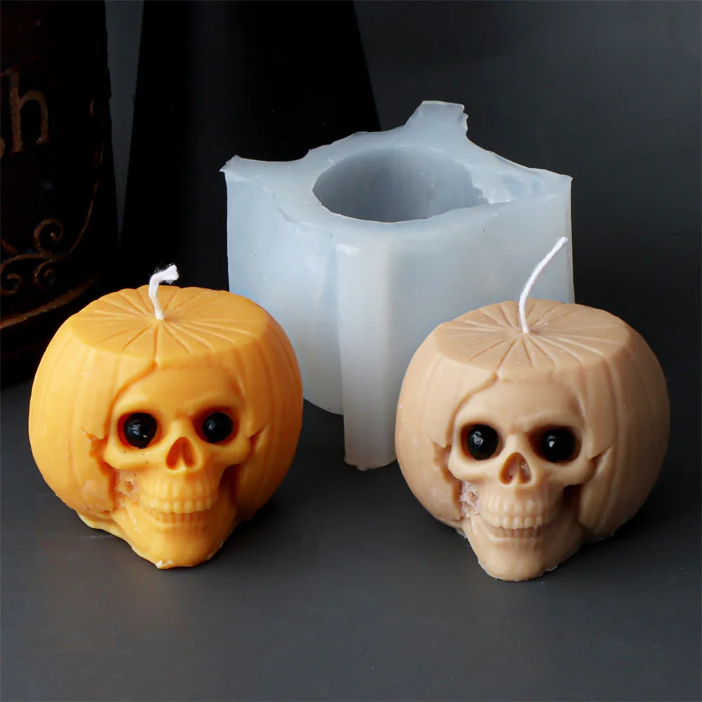 Pumpkin Series Silicone Candle Molds (Pumpkin, Skull, Gypsum)