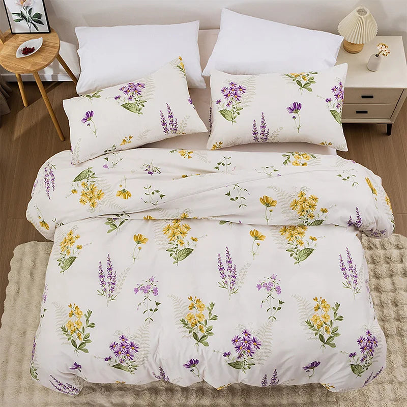 3Piece Floral Bedding Comfortable Duvet Cover Set