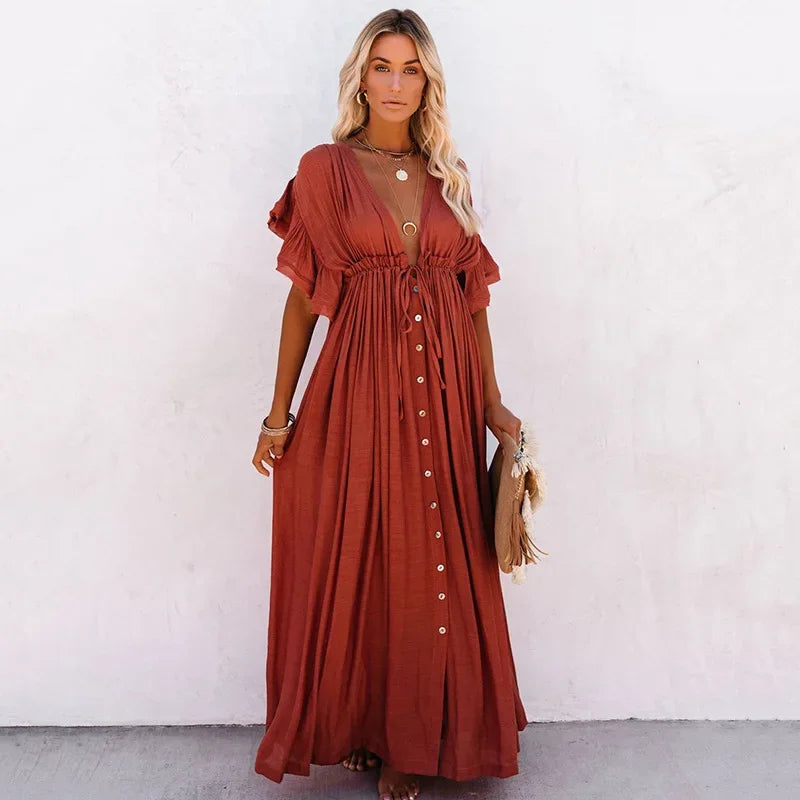 Bamboo Maxi Beach Cover Up