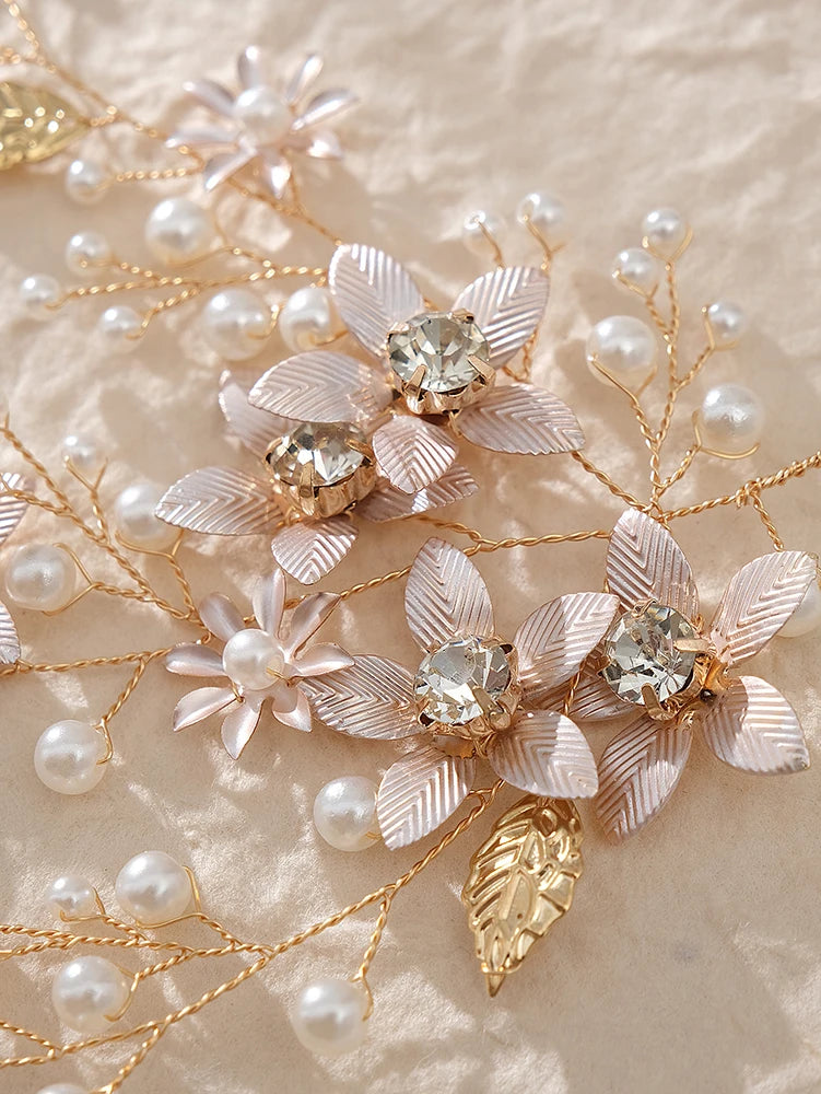 Handmade Blossom Wedding Pearls Headpiece