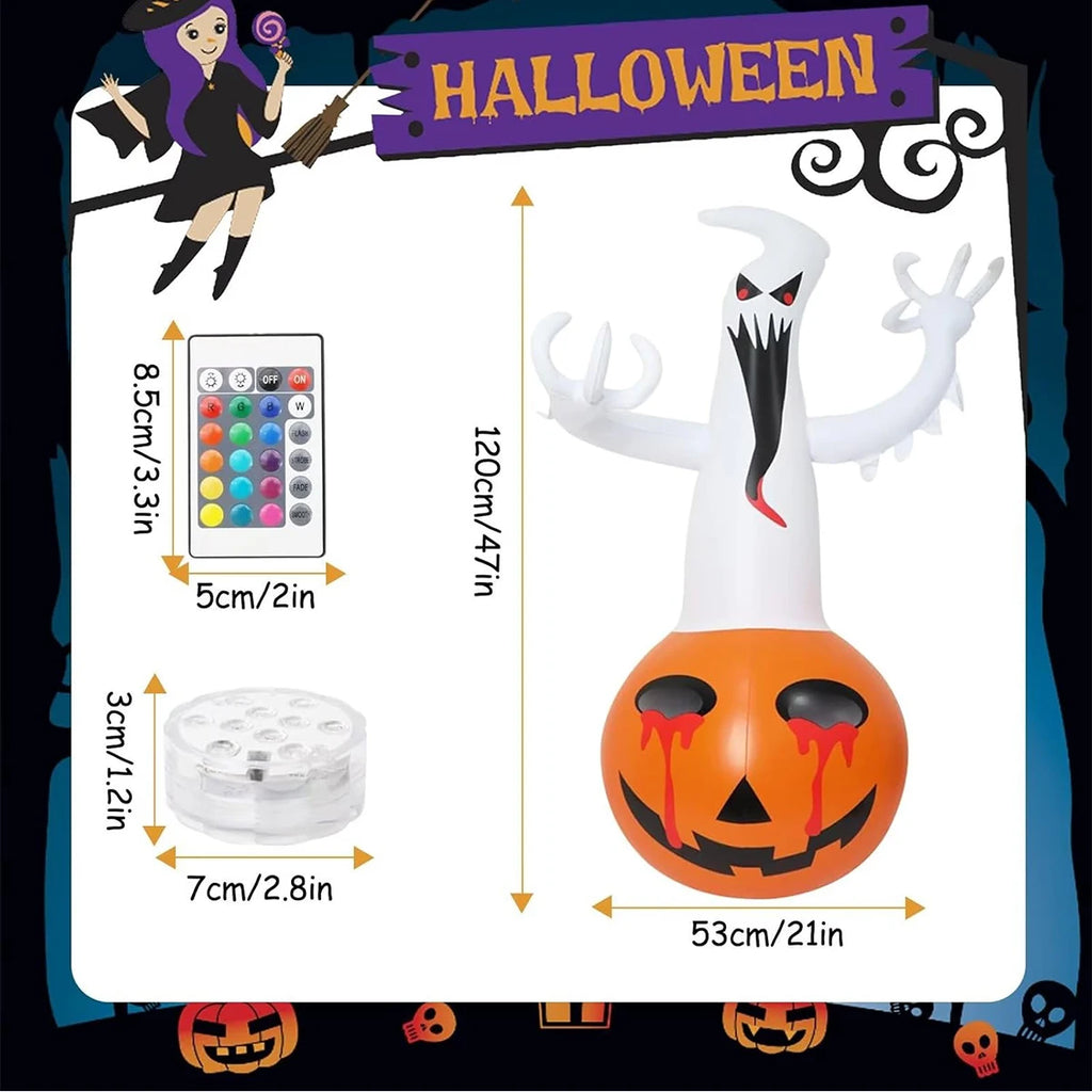 LED Inflatable Pumpkin Ghost Halloween Decoration with Remote Control