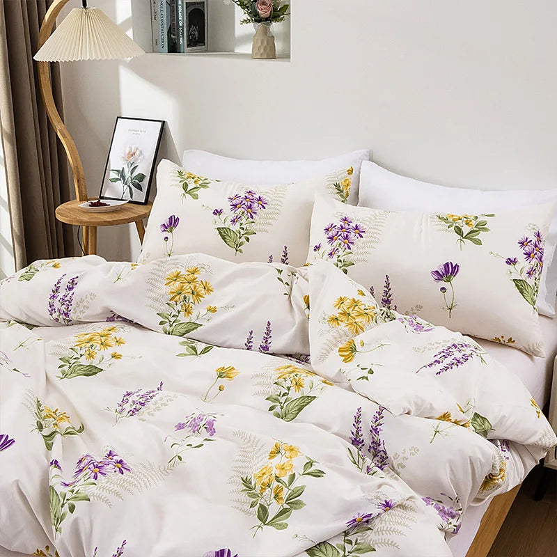 3Piece Floral Bedding Comfortable Duvet Cover Set
