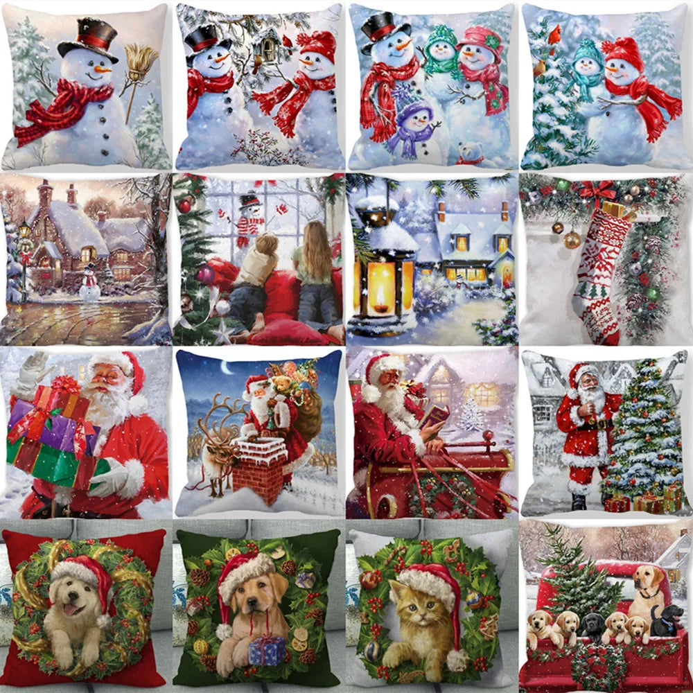 45cm Merry Christmas Cushion Cover Pillowcases; Many Styles
