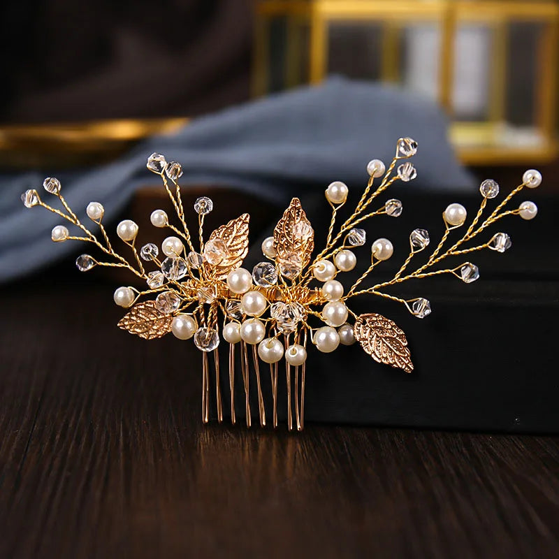 Bridal Crystal Pearl Hair Comb