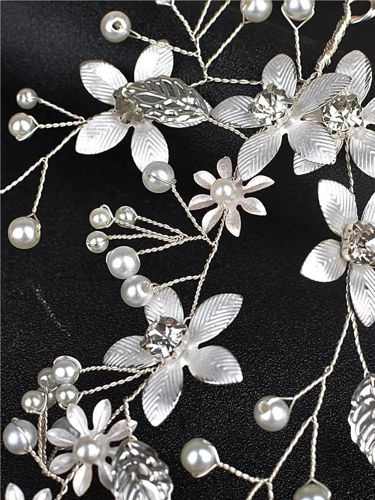 Handmade Blossom Wedding Pearls Headpiece