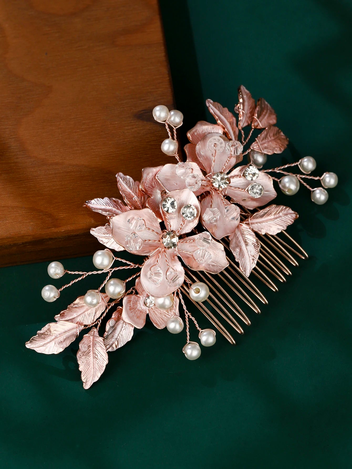 Handmade Bridal Pearl Rhinestone Hairpin