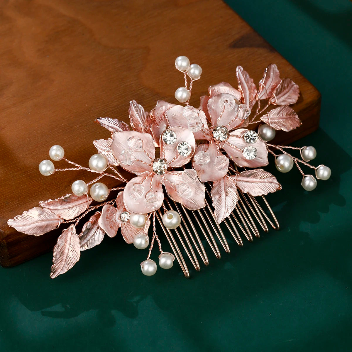 Handmade Bridal Pearl Rhinestone Hairpin