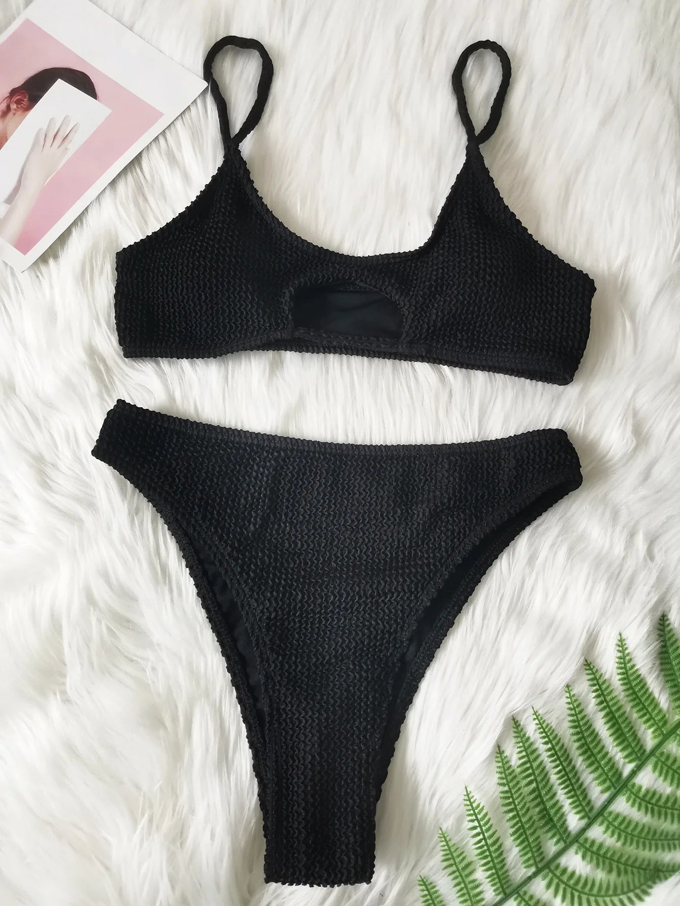 Special Pit Stripe Fabric Bikini Set