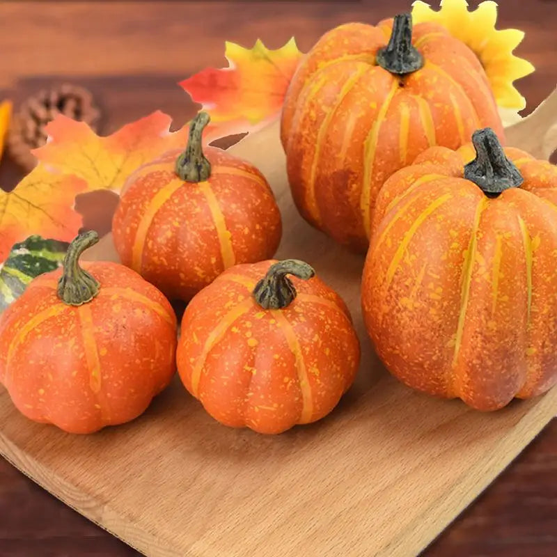 Artificial Pumpkin for Halloween or Thanksgiving (Set of 7)