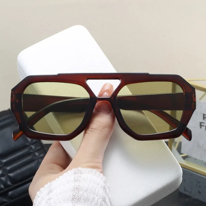 Vintage Double Bridges Square Sunglasses