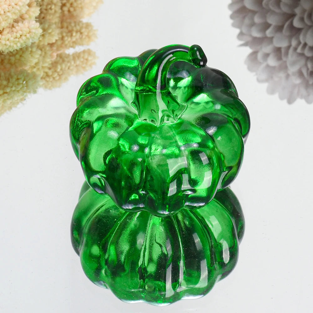 Collectible Green Crystal Pumpkin Figurine