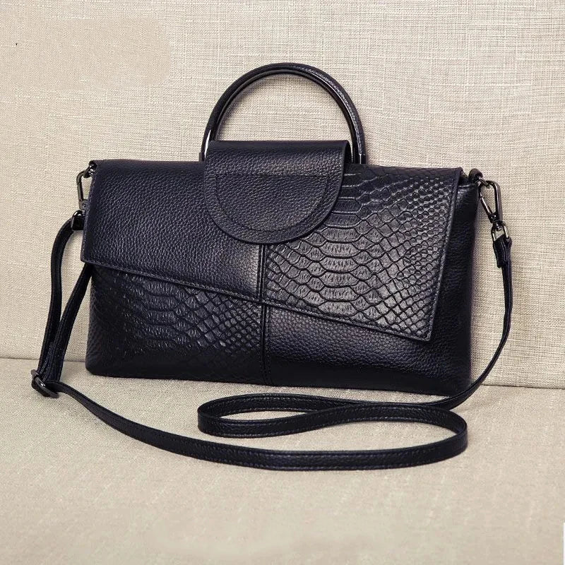 Soft Luxury Leather Handbag; Crossbody or Clutch