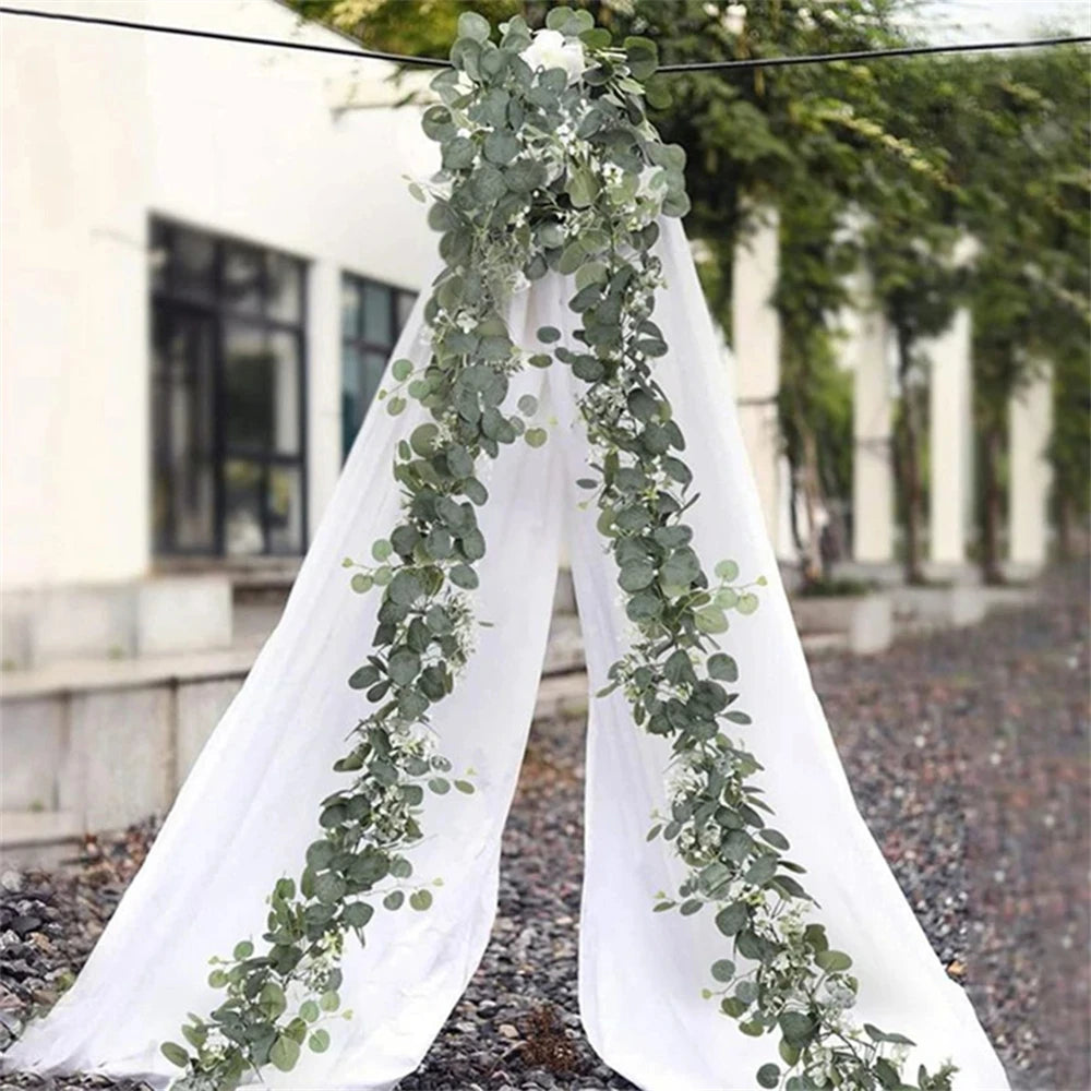 Artificial Eucalyptus Garland Green Faux Greenery