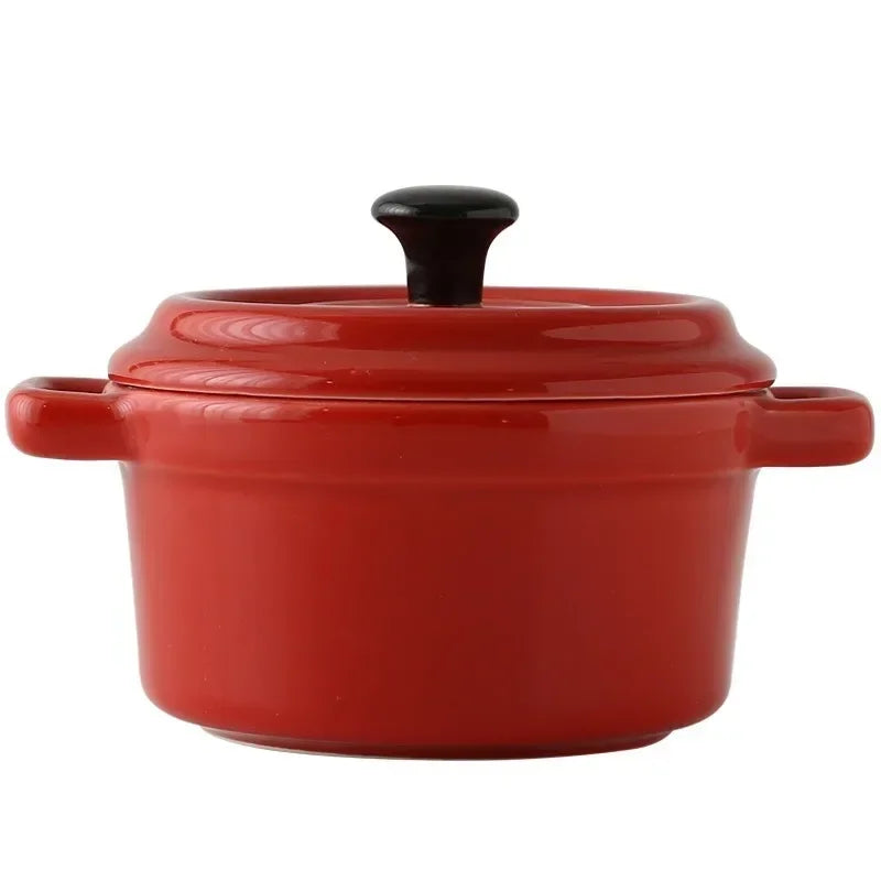 Ceramic Ramekins Bowls with Lids For Casseroles, Souffles, French Onion Soup and Creme Brulees