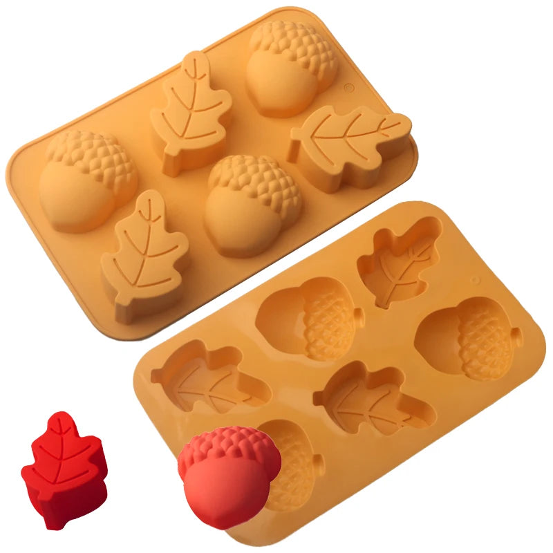 Farm Harvest Festival Pumpkin or Nuts Design Silicone Cake Molds