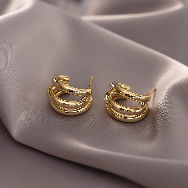 Simple Metal Arc Earrings