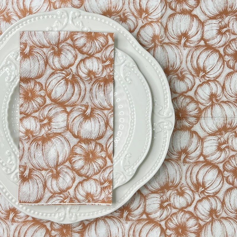 20Piece Autumn Pumpkin Print Napkins for Thanksgiving
