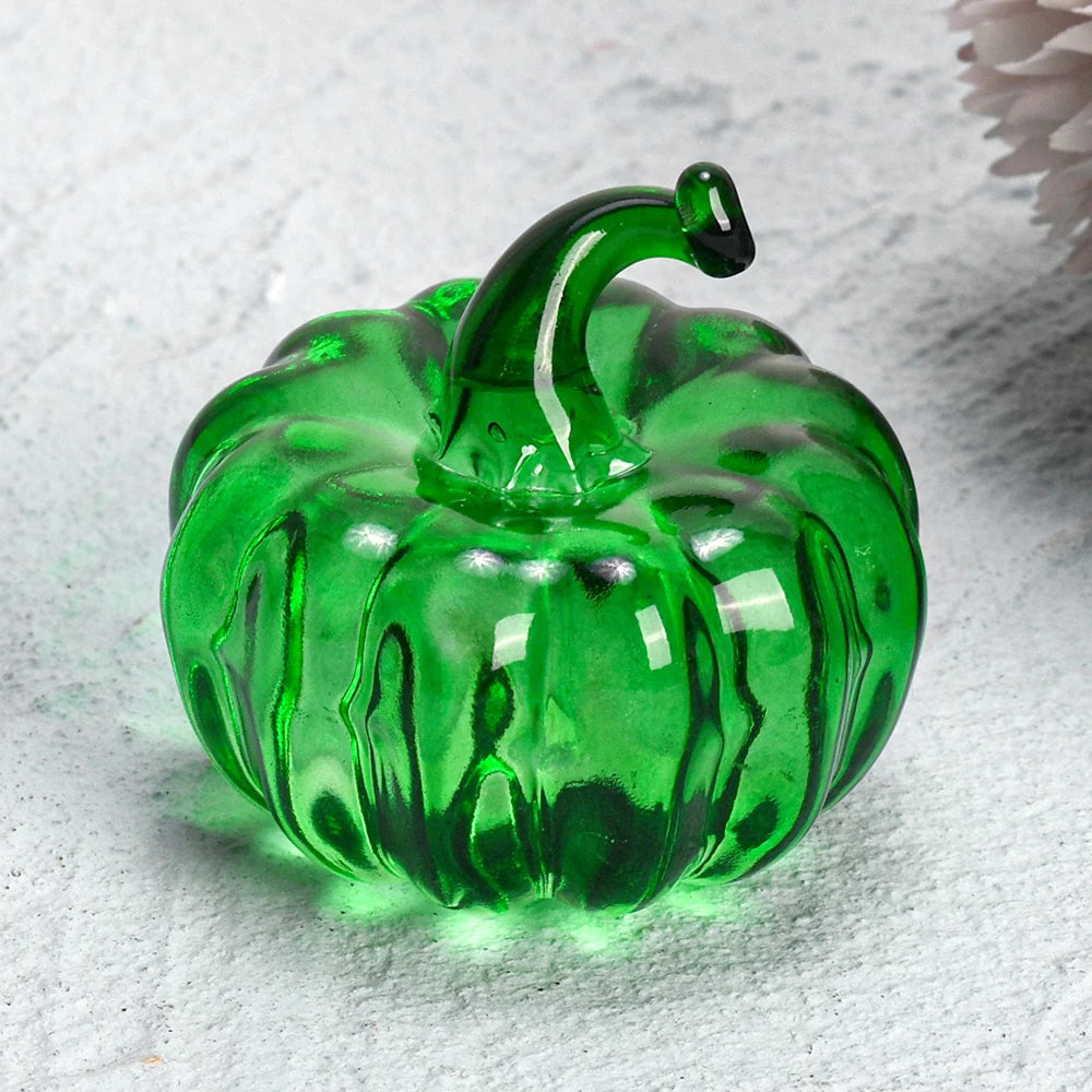 Collectible Green Crystal Pumpkin Figurine