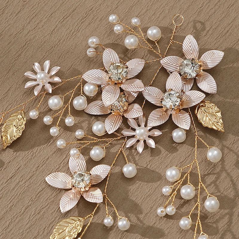 Handmade Blossom Wedding Pearls Headpiece