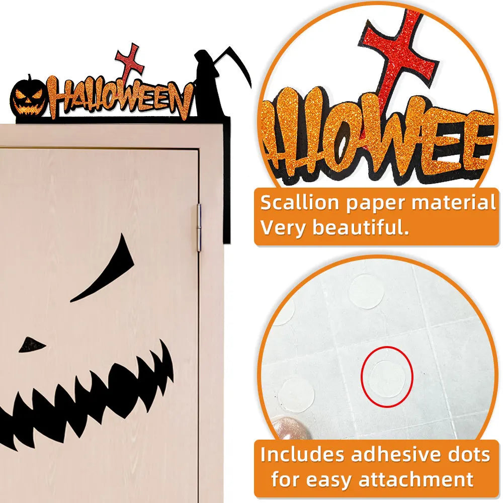 Halloween Door Frame Decoration (Bats,Pumpkins,Spider Webs)