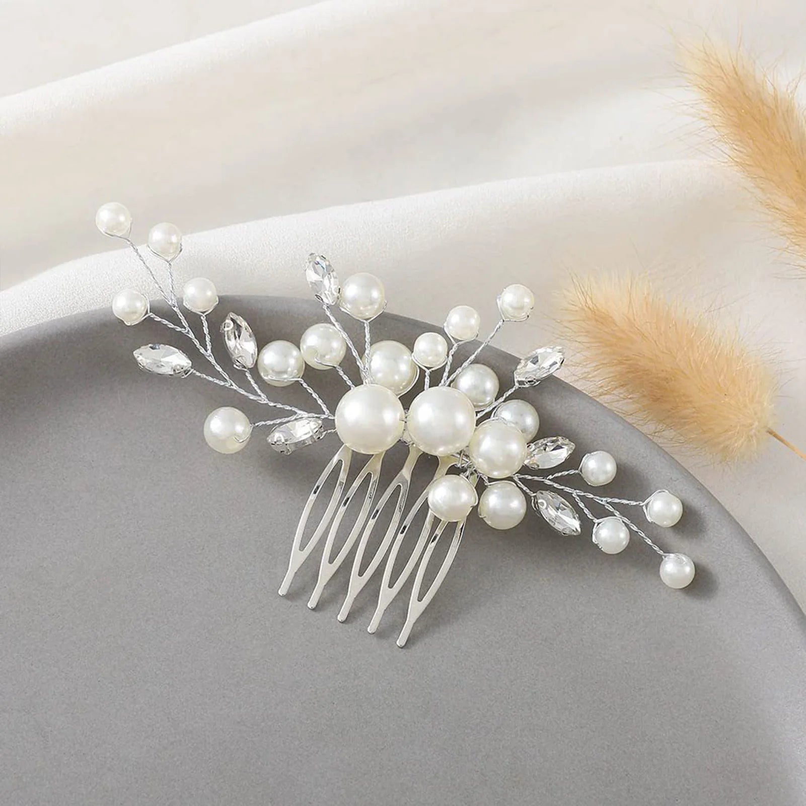 Bridal Crystal Pearl Hair Comb