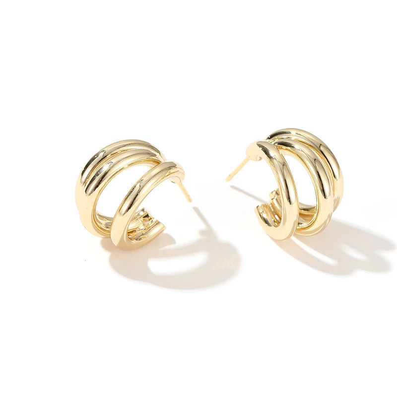 Simple Metal Arc Earrings