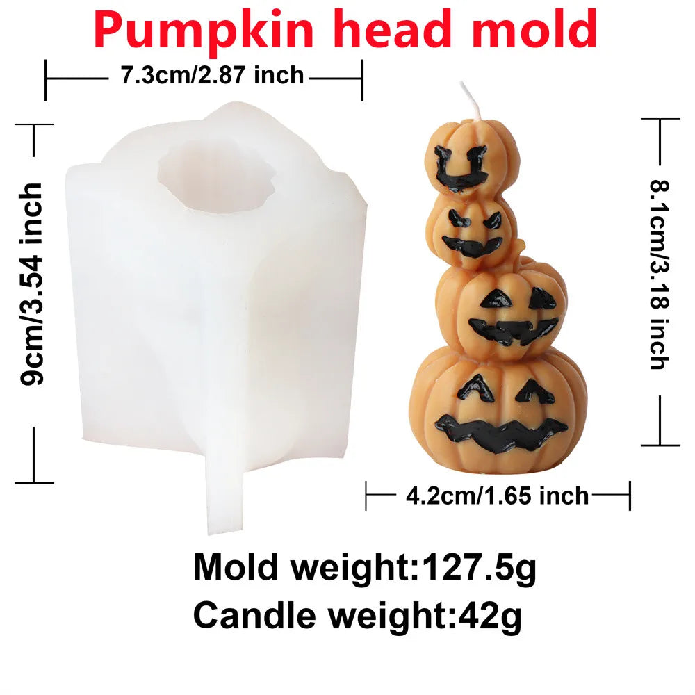 Pumpkin Series Silicone Candle Molds (Pumpkin, Skull, Gypsum)