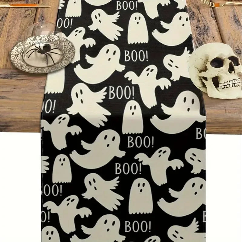 Linen Halloween Table Runner- Multiple Designs