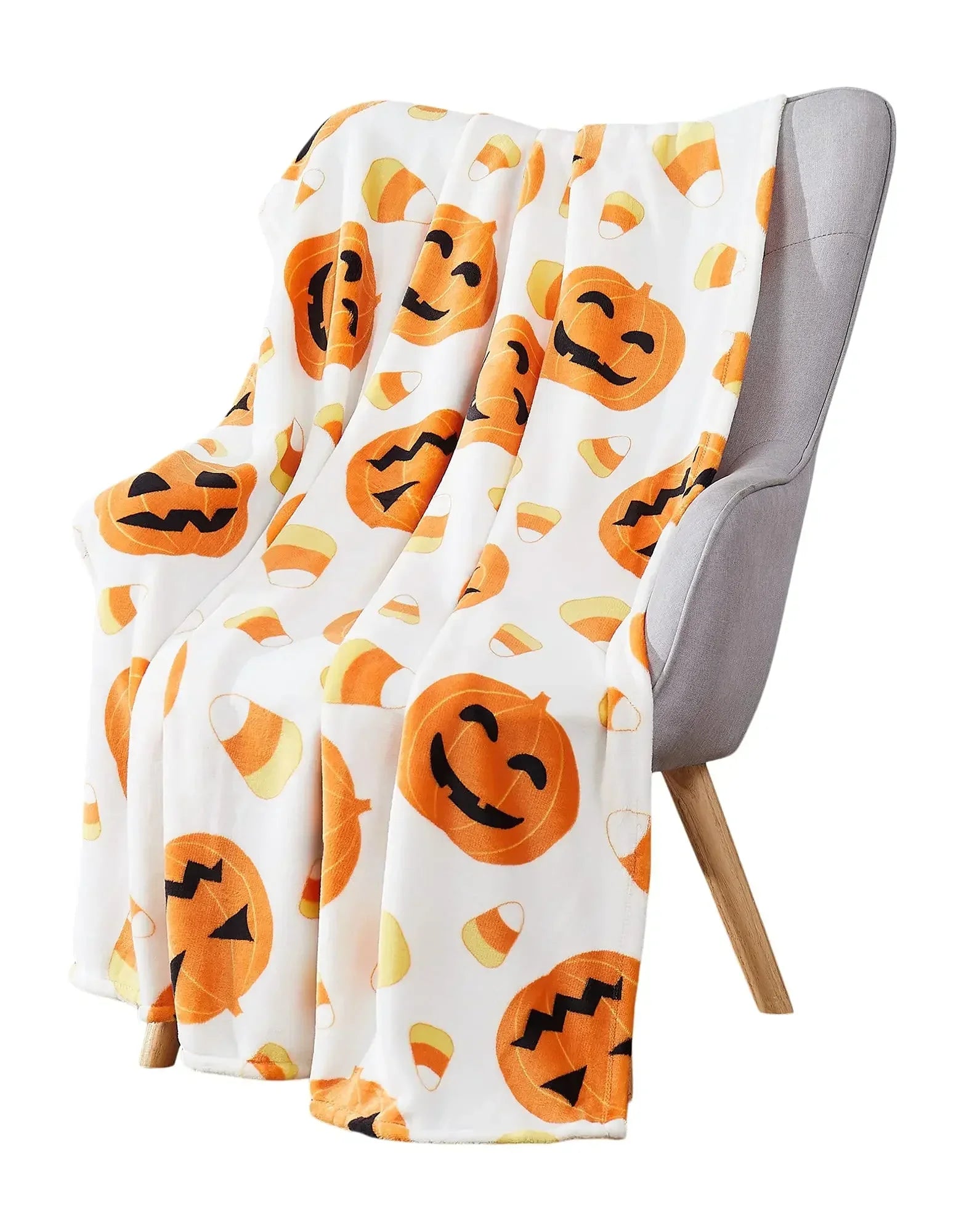 Lantern Pumpkins Halloween Throw Blankets for Sofa, Bed, Couch, or Chair. (Various patterns and sizes!)
