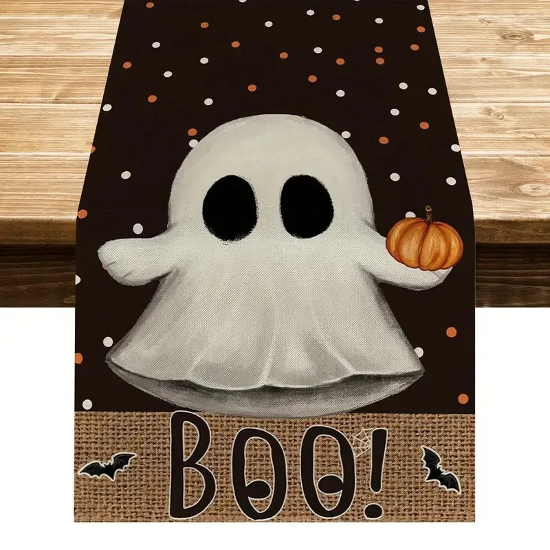 Linen Halloween Table Runner- Multiple Designs