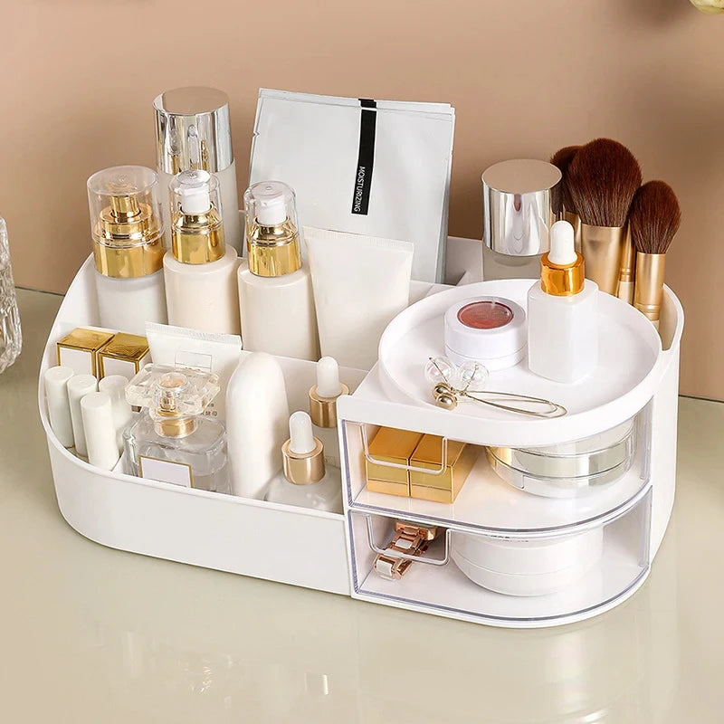 Desktop Makeup Storage Box With Mirror with Touch Light