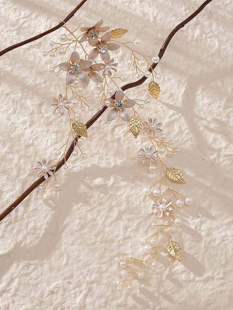 Handmade Blossom Wedding Pearls Headpiece