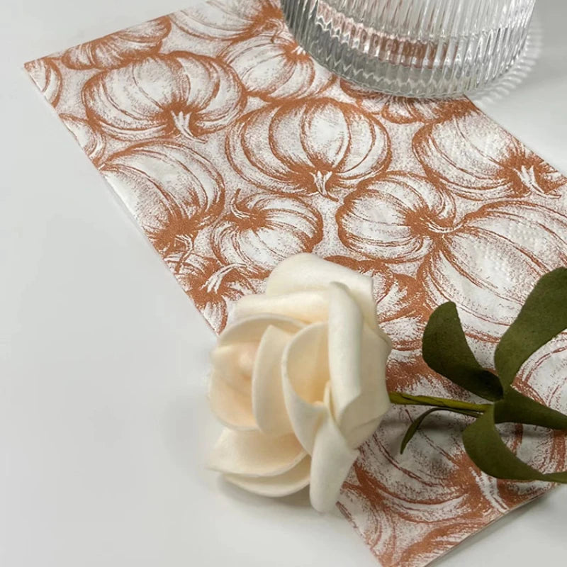 20Piece Autumn Pumpkin Print Napkins for Thanksgiving