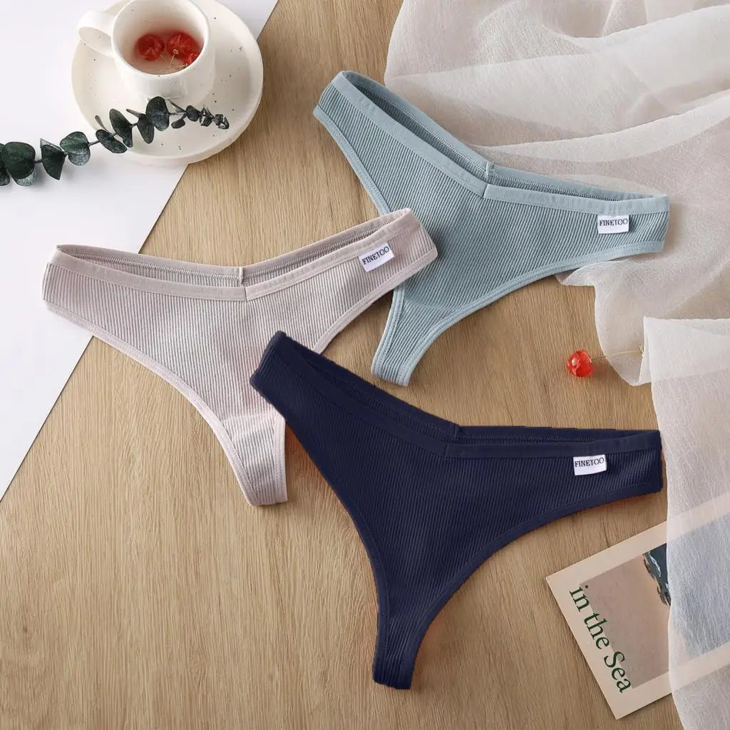 3Pcs/Set Women Cotton Thongs