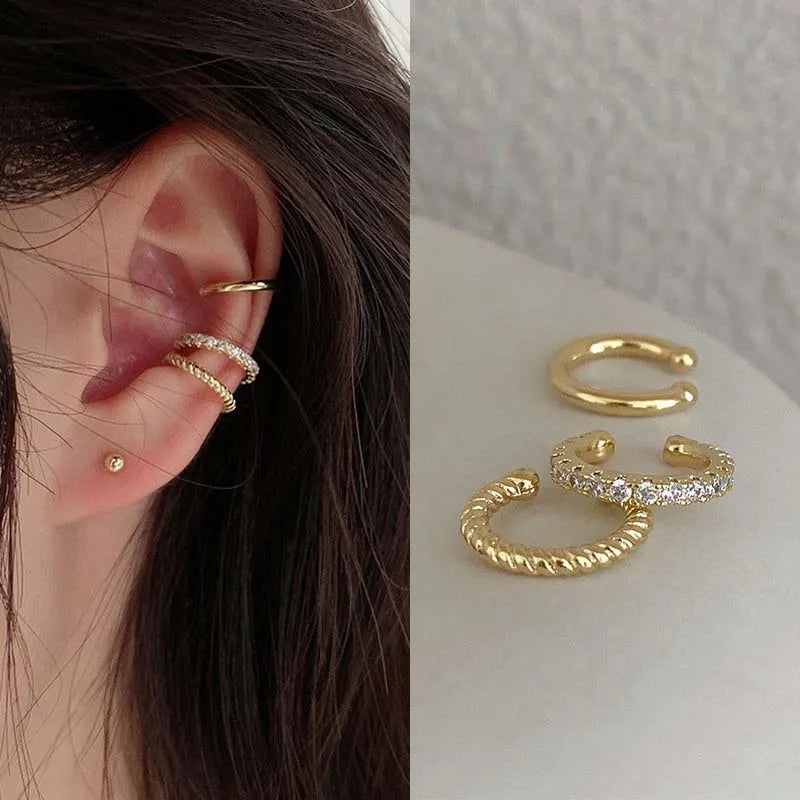 Exquisite Rhinestone Decor Ear Cuff earrings