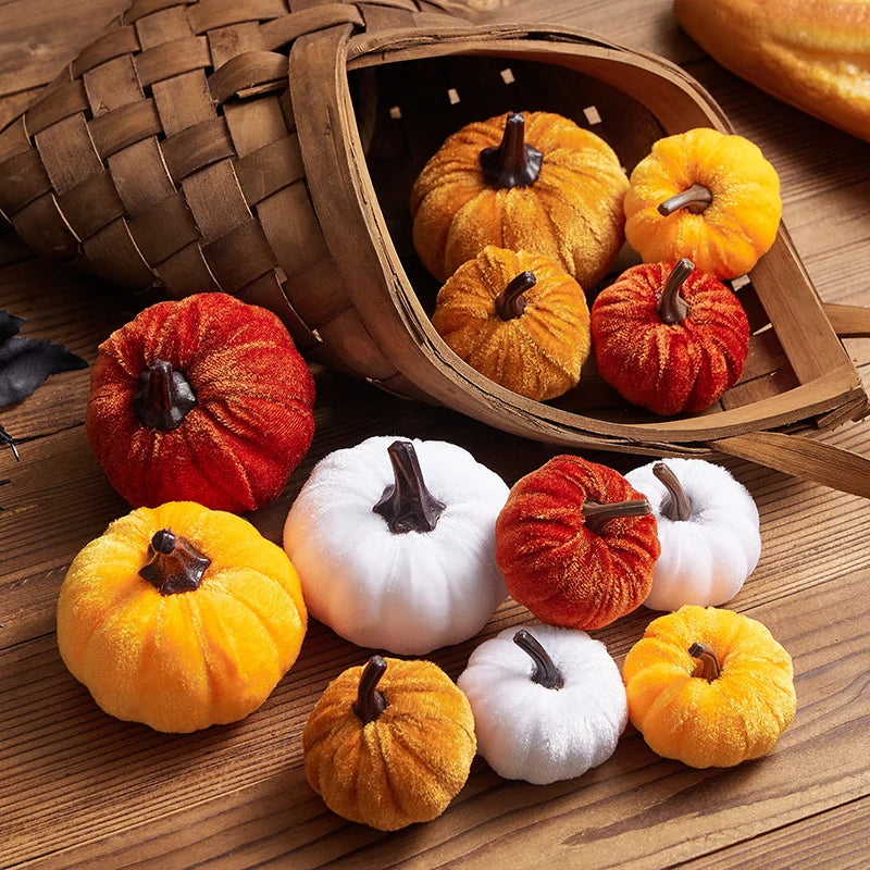 Halloween Artificial Velvet Pumpkins