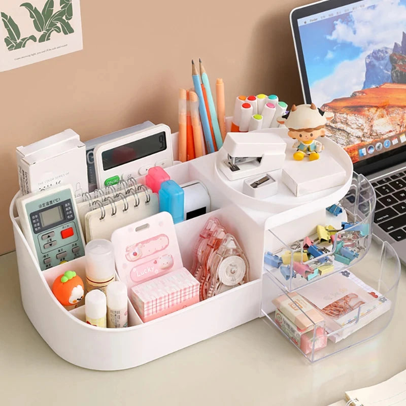 Desktop Makeup Storage Box With Mirror with Touch Light