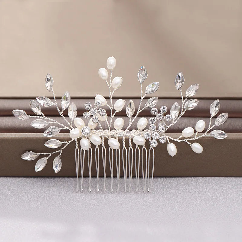 Bridal Crystal Pearl Hair Comb
