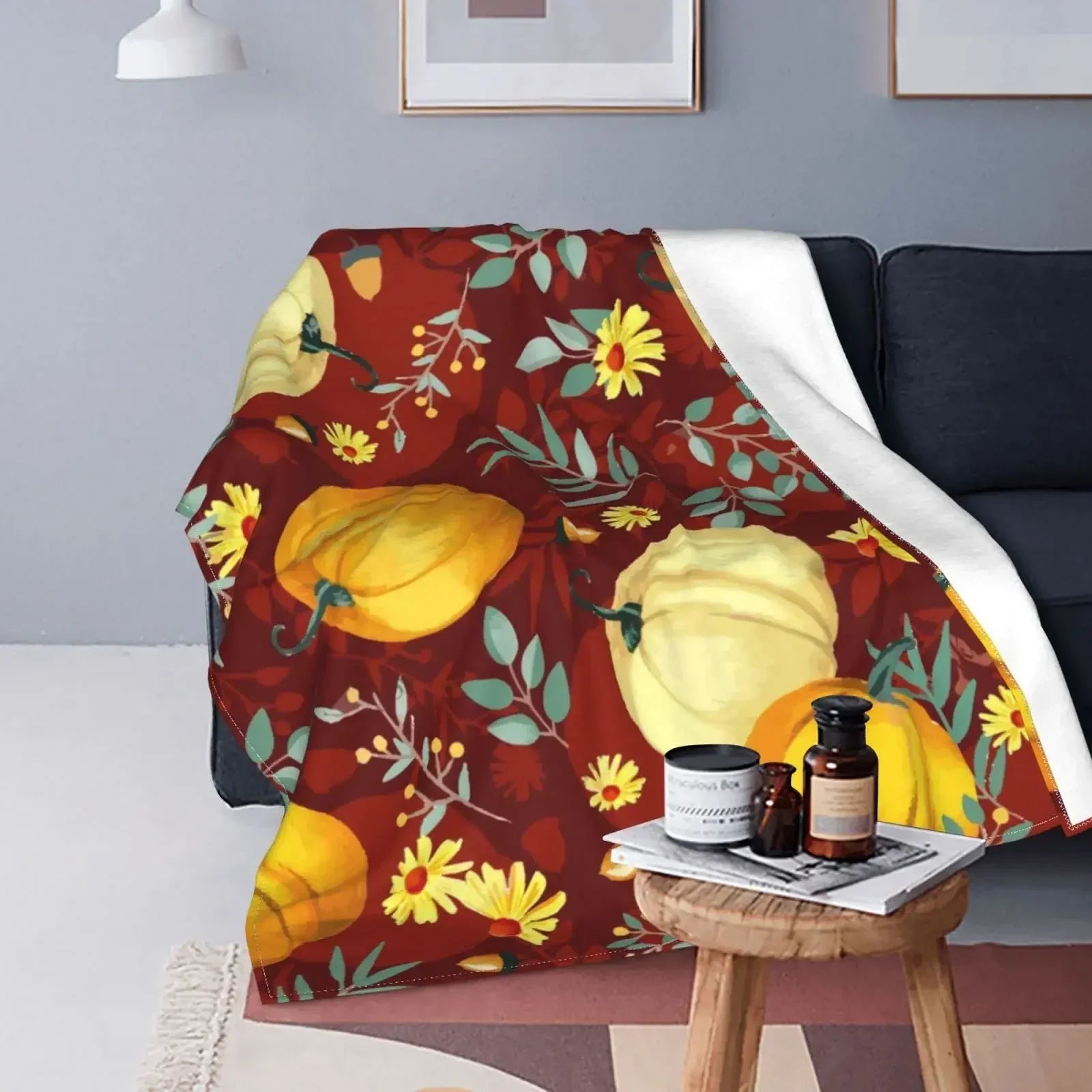 Lantern Pumpkins Halloween Throw Blankets for Sofa, Bed, Couch, or Chair. (Various patterns and sizes!)