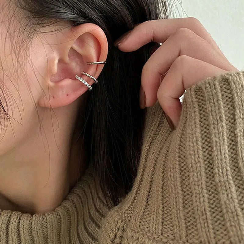 Exquisite Rhinestone Decor Ear Cuff earrings