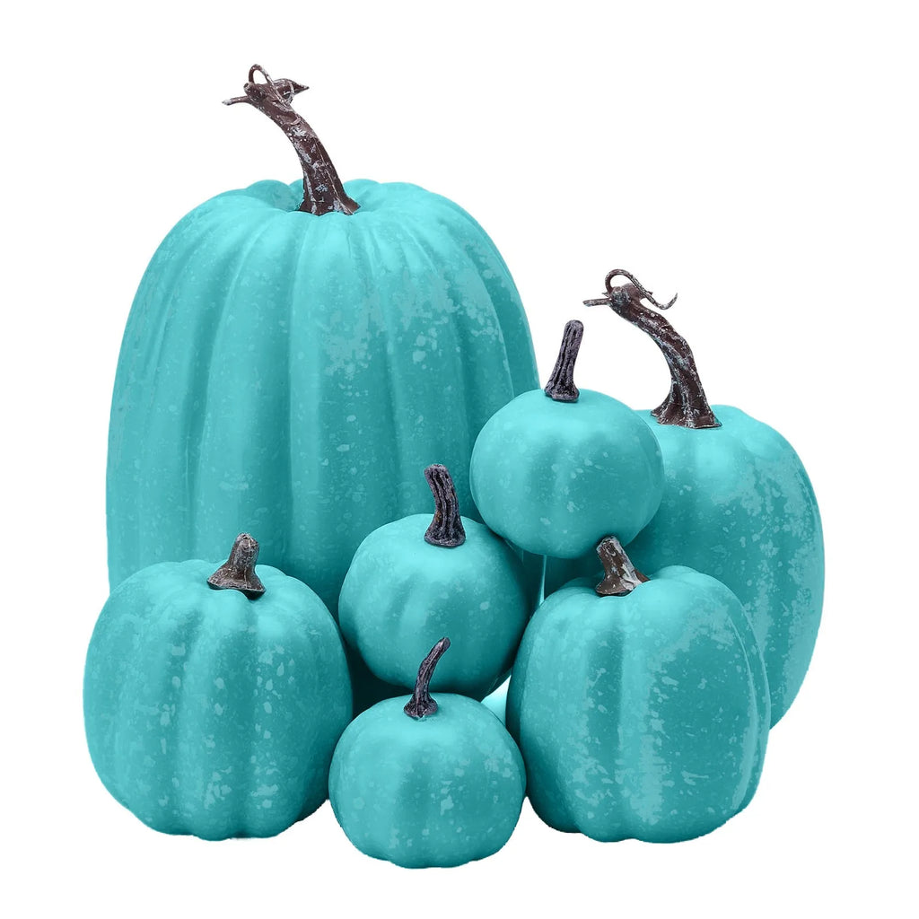 7Piece Artificial Assorted Pumpkins Set