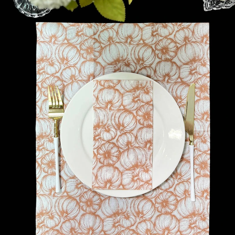 20Piece Autumn Pumpkin Print Napkins for Thanksgiving