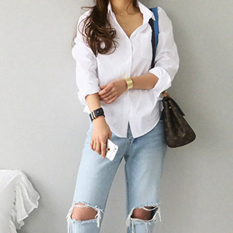 Cotton Blouse White Shirt