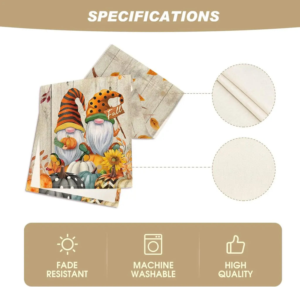 Wood Grain Gnomes Fall Table Runner