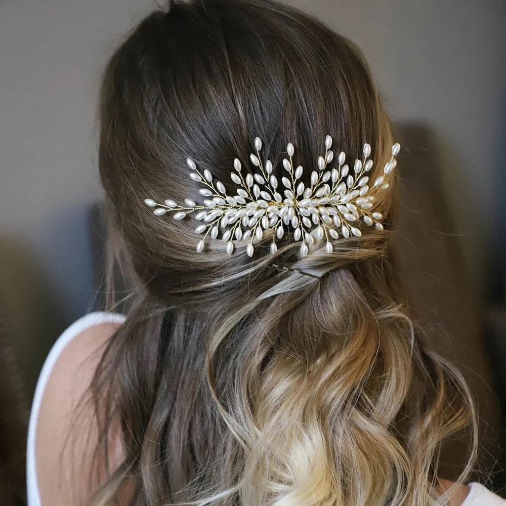 Bridal Crystal Pearl Hair Comb