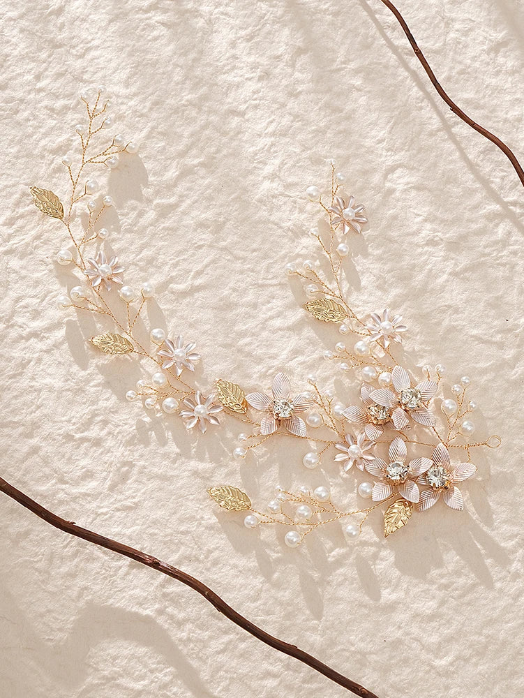 Handmade Blossom Wedding Pearls Headpiece