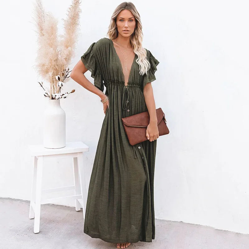Bamboo Maxi Beach Cover Up
