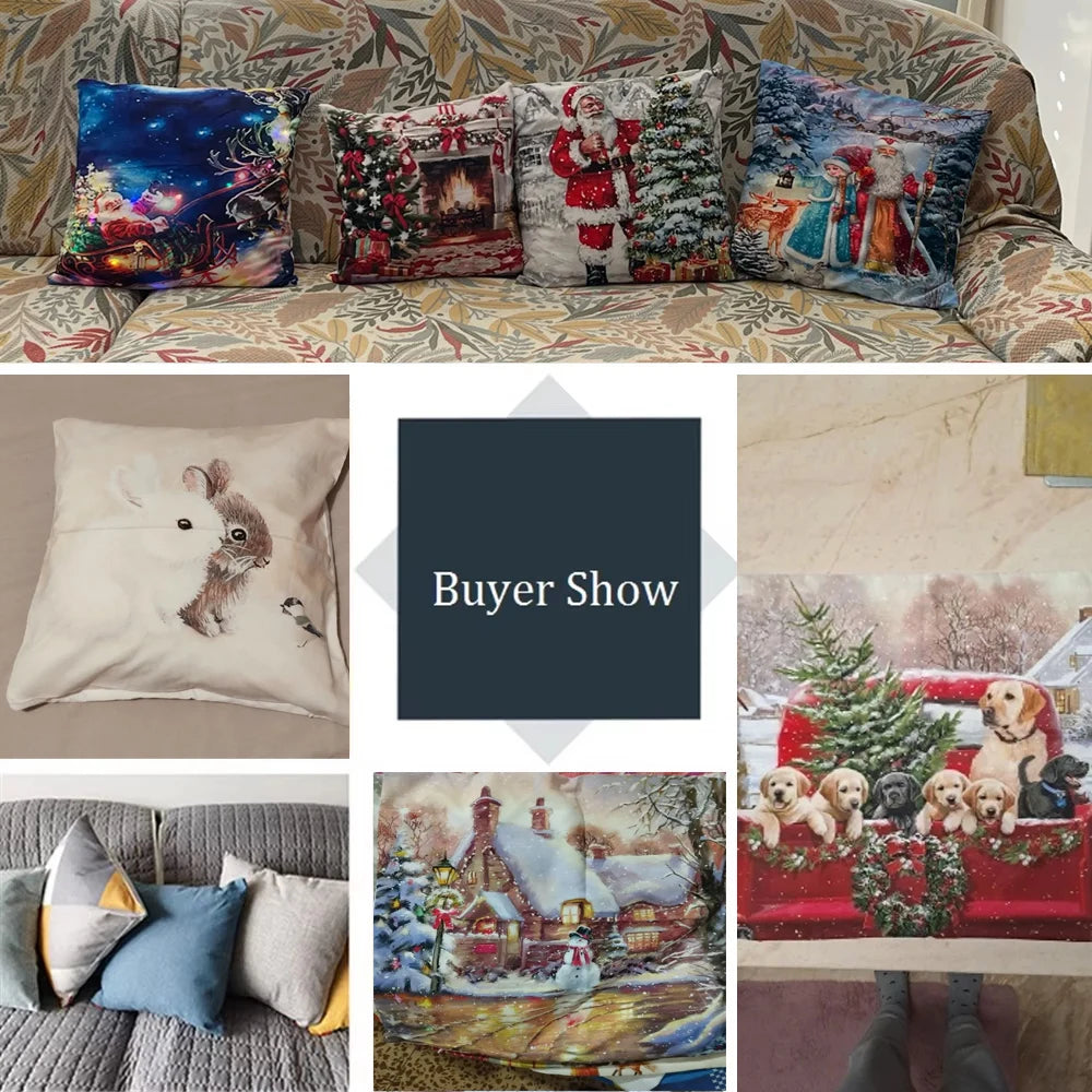 45cm Merry Christmas Cushion Cover Pillowcases; Many Styles