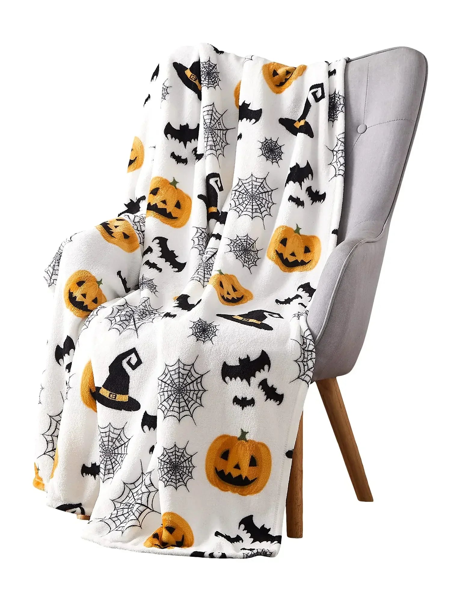Lantern Pumpkins Halloween Throw Blankets for Sofa, Bed, Couch, or Chair. (Various patterns and sizes!)