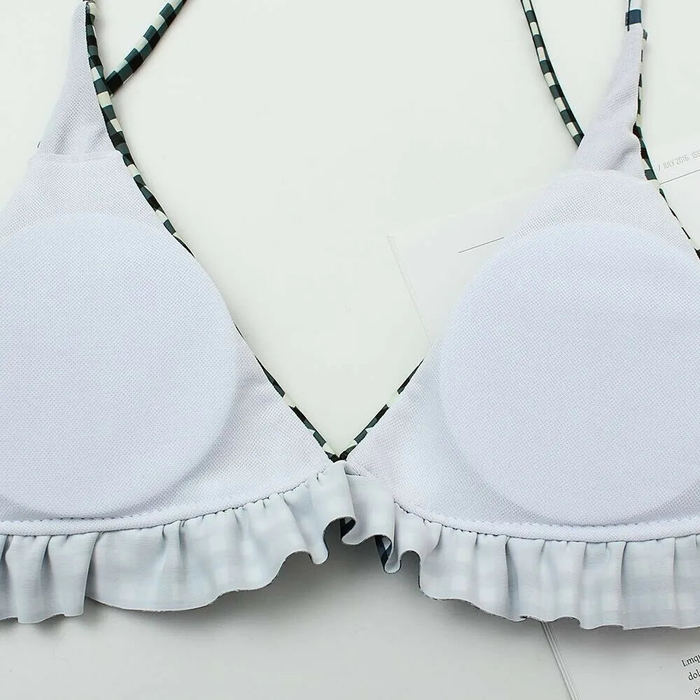 Checkered High Waist Sexy Bikini Set